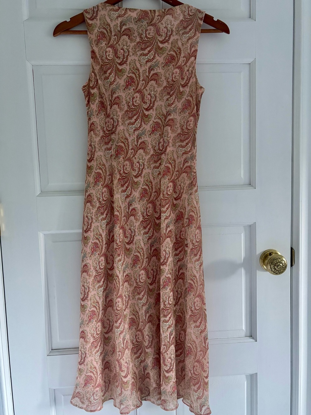 Vintage Ann Taylor Silk Pink Paisley Evening Dress Like New - Picture 5 of 5